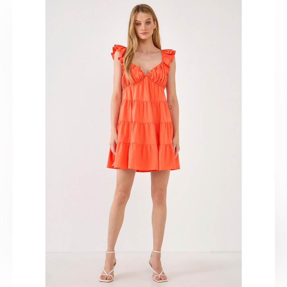 Endless Rose Sweetheart Flounced Mini Dress